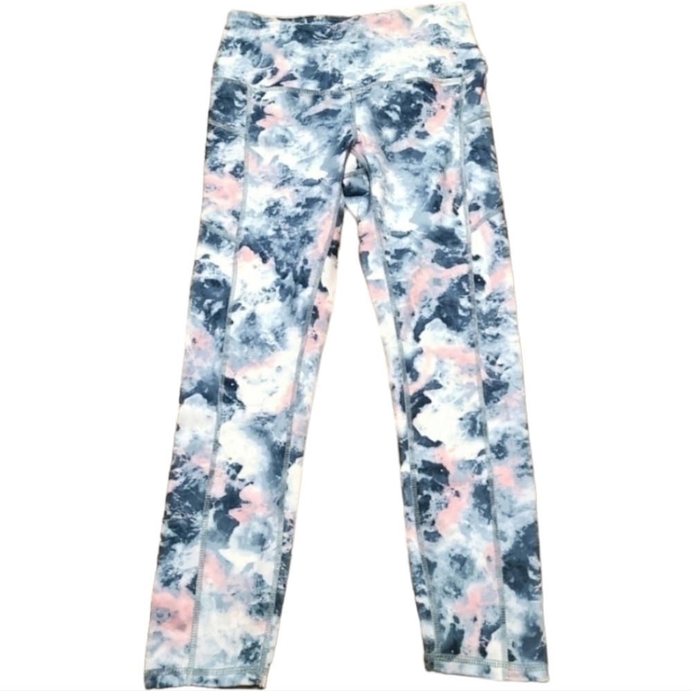 Gaiam Blue, Pink, White High Rise Pocket Capri Leggings Yoga Workout Size XS NWT